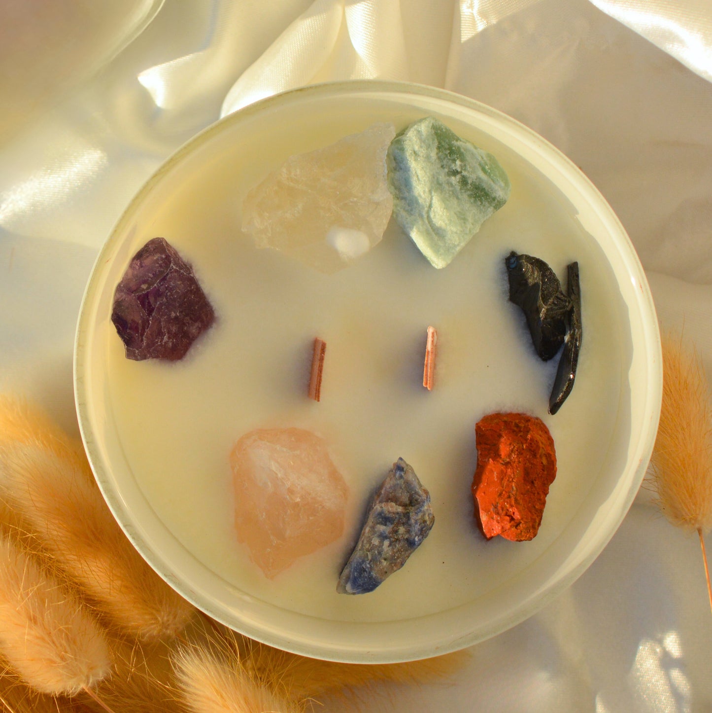 Moje čakre - sveča s kristali