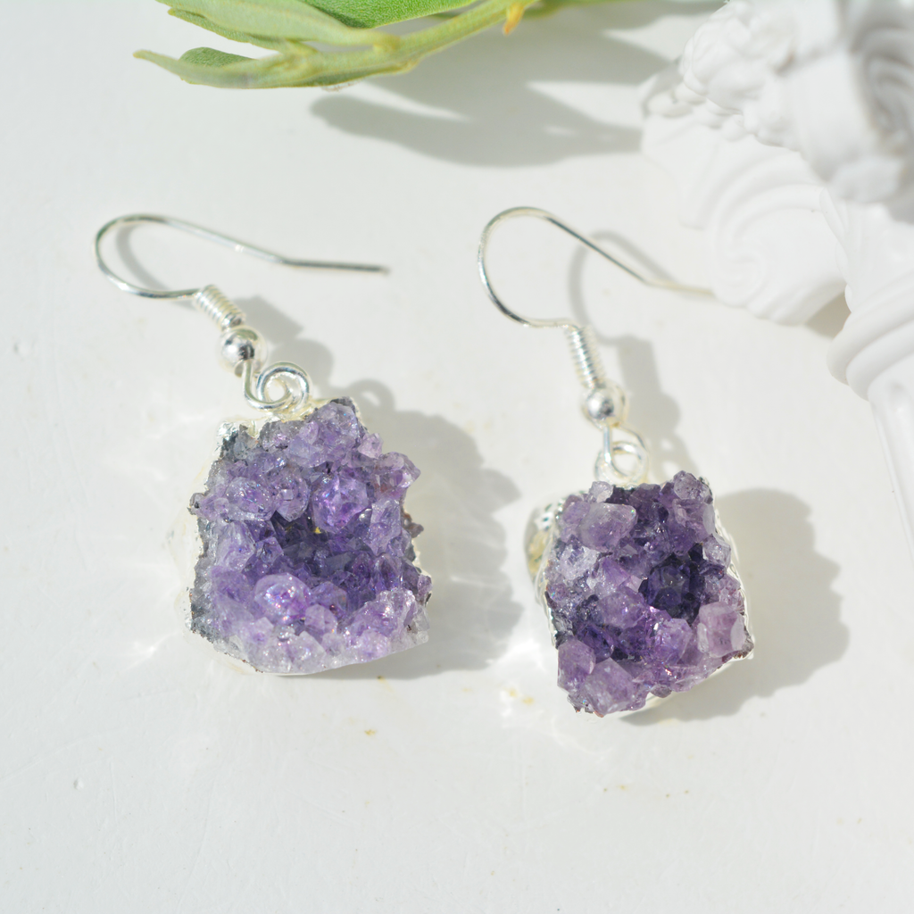 Ametist uhani druzy