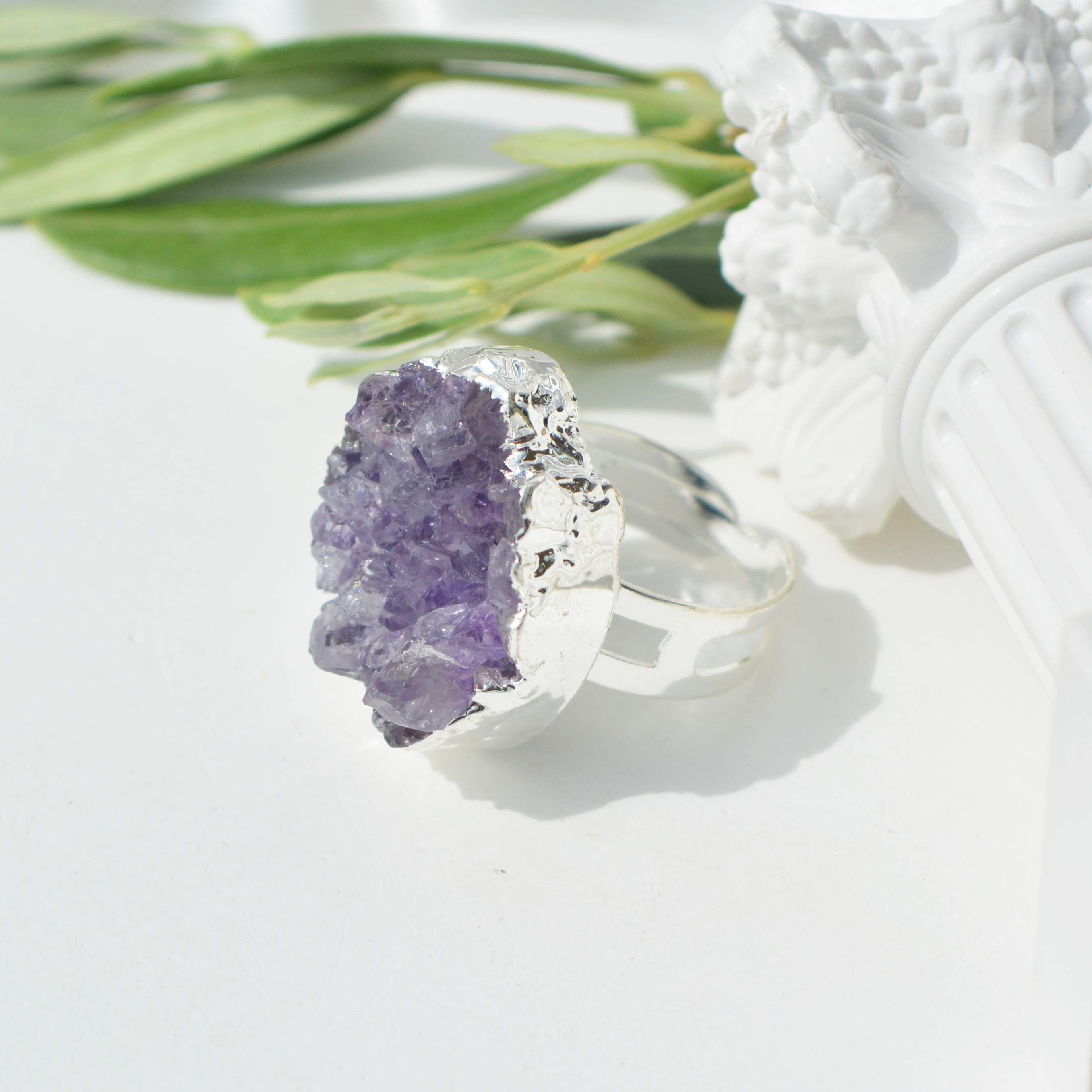 Ametist druzy prstan