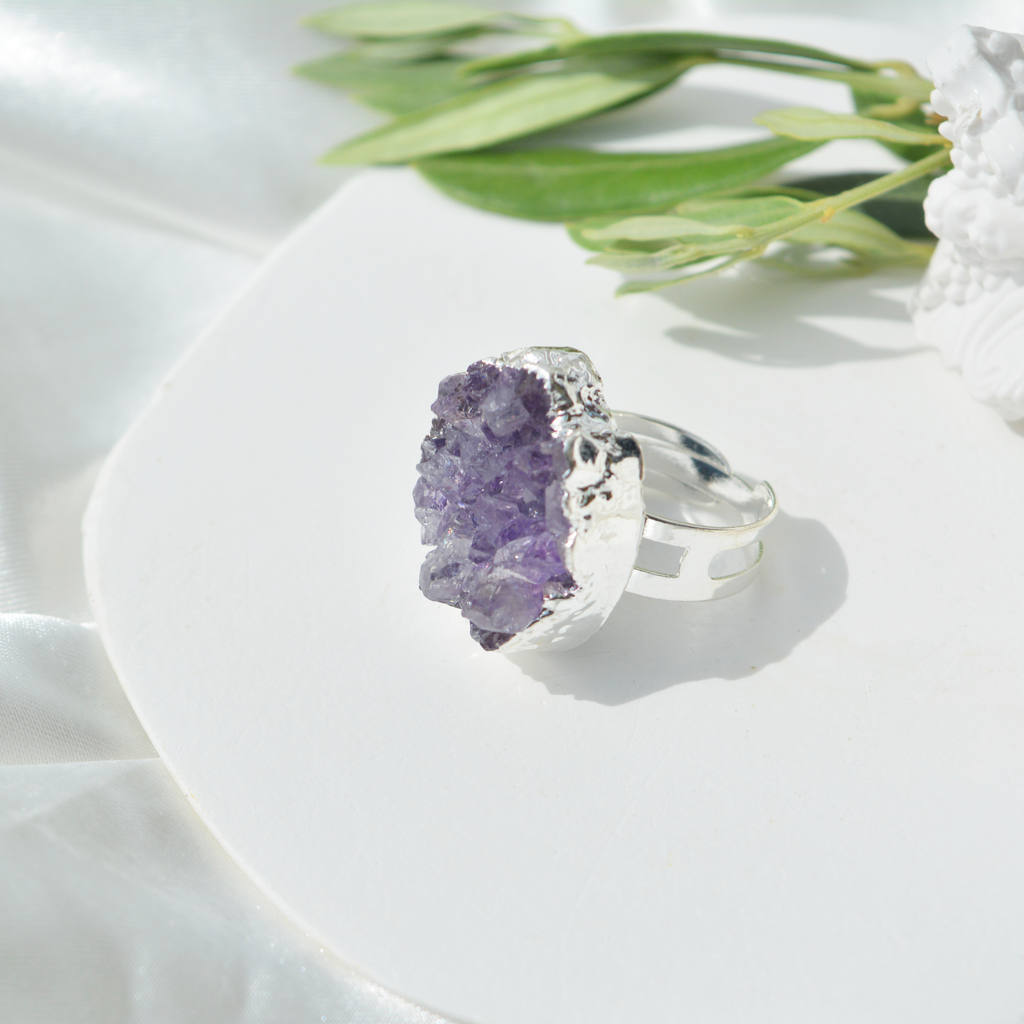 Ametist druzy prstan