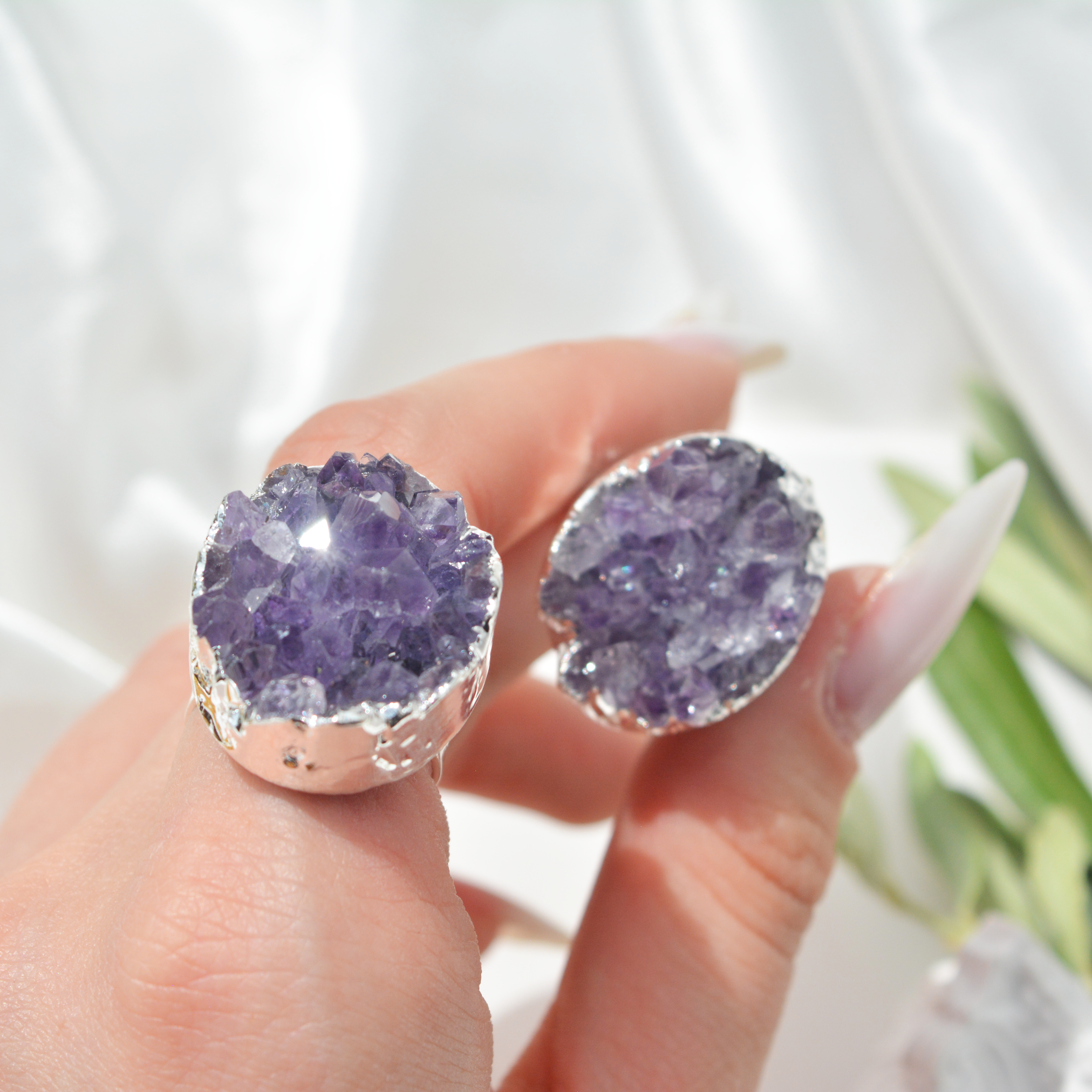 Ametist druzy prstan