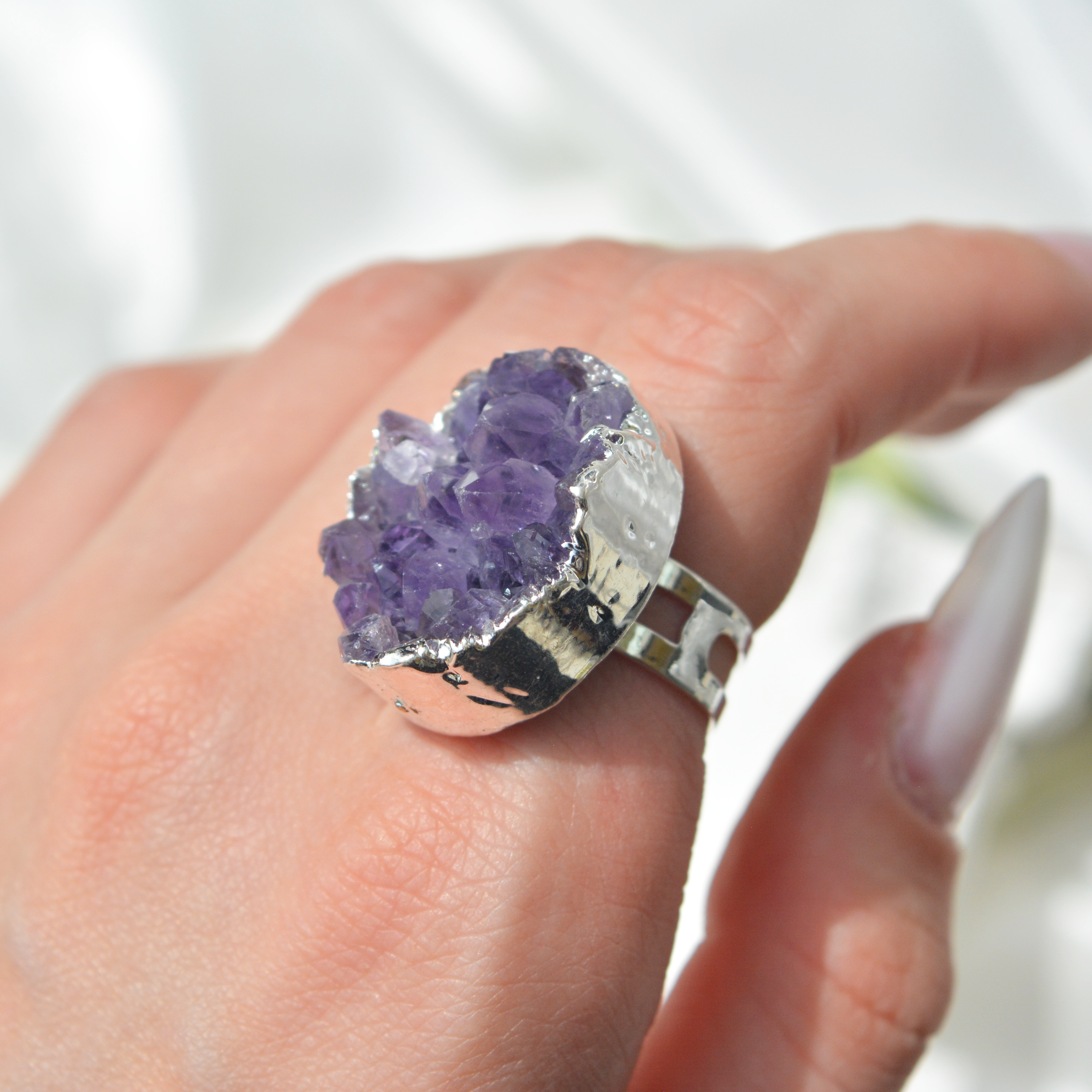 Ametist druzy prstan