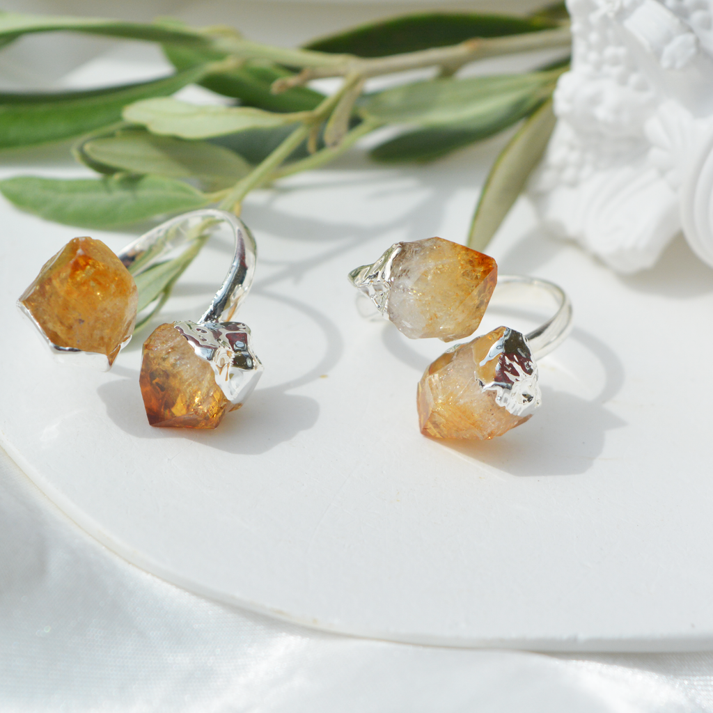 Surovi citrin prstan