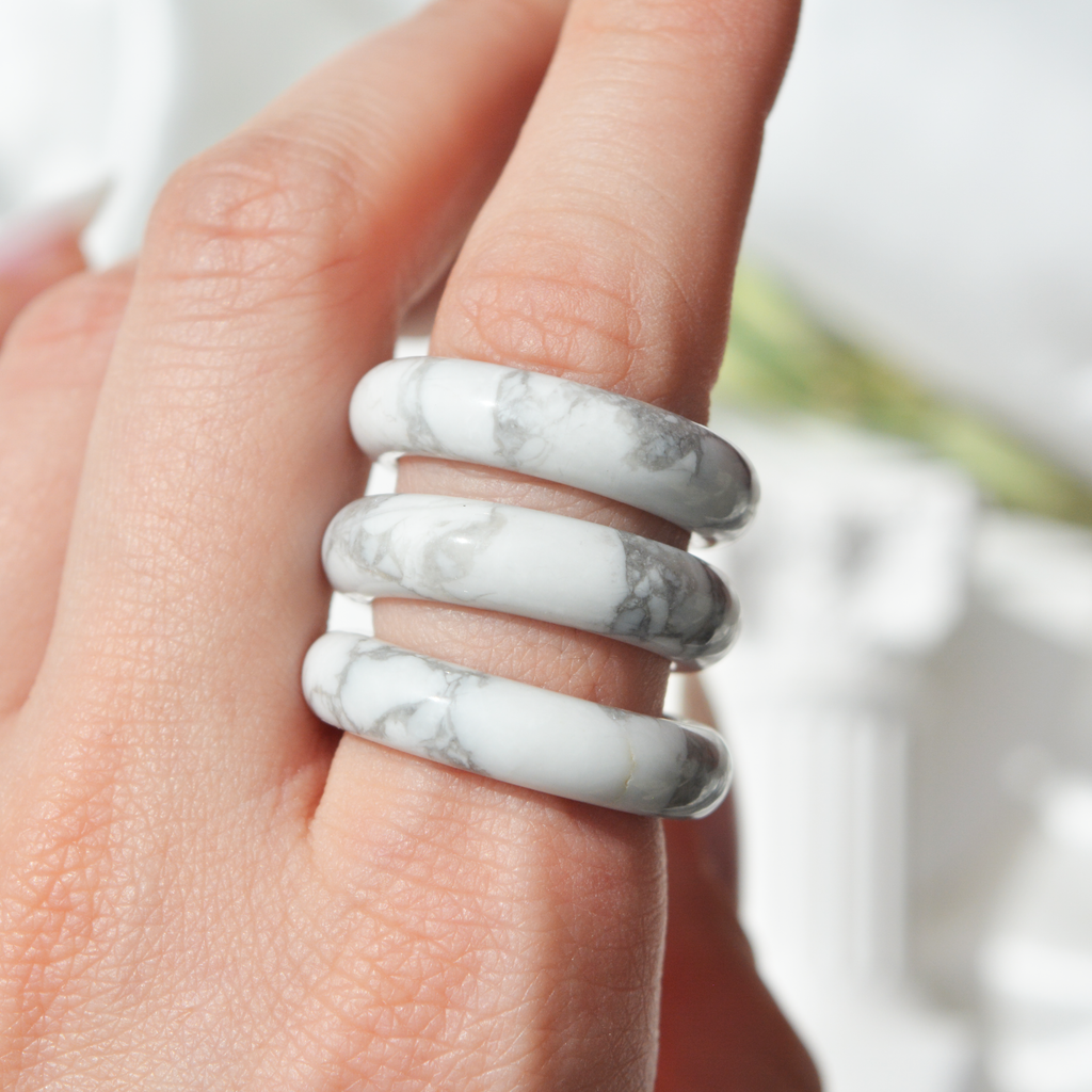 Howlite prstan